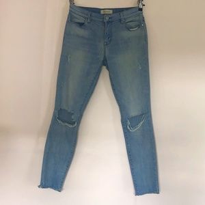 PacSun Lightwash Ankle Super Stretch Ankle Jeggings Distressed